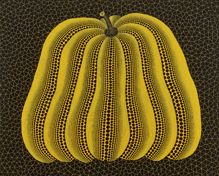 쿠사마 야요이(YAYOI KUSAMA, 1929–2026), 호박 (YHP)(A-Pumpkin (YHP)), acrylic on canvas, 130.2 × 162 cm, painted in 2011, 추정가: HK$48,000,000-68,000,000 / US$6,200,000-8,700,000 / 한화 약 83억-118억 원 *재판매 및 DB 금지