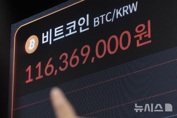 [서울=뉴시스] 권창회 기자 = 비트코인 가격이 1억1000만원선을 회복한 22일 오전 서울 서초구 빗썸라운지 전광판에 비트코인 가격이 표시돼 있다. 2026.09.22. kch0523@newsis.com