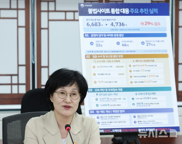 [서울=뉴시스] 조수정 기자 = 원민경 성평등가족부 장관이 지난달 22일 오후 서울 종로구 정부서울청사에서 제3차 범정부 디지털 성범죄 대응 협의체 회의를 주재하고 있다. 2026.09.22. chocrystal@newsis.com