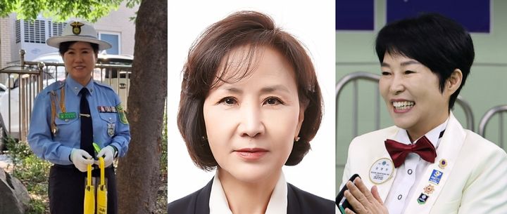 [광명=뉴시스] 제38회 광명시민대상 수상자. 사진 왼쪽부터 윤은숙 새마을교통봉사대 광명시지대장, 이미선 하안1동 주민자치회장, 김영진 국제라이온스협회 354-비(B)지구 10지역 부총재. (사진=광명시 제공) 2026.09.23. photo@newsis.com *재판매 및 DB 금지