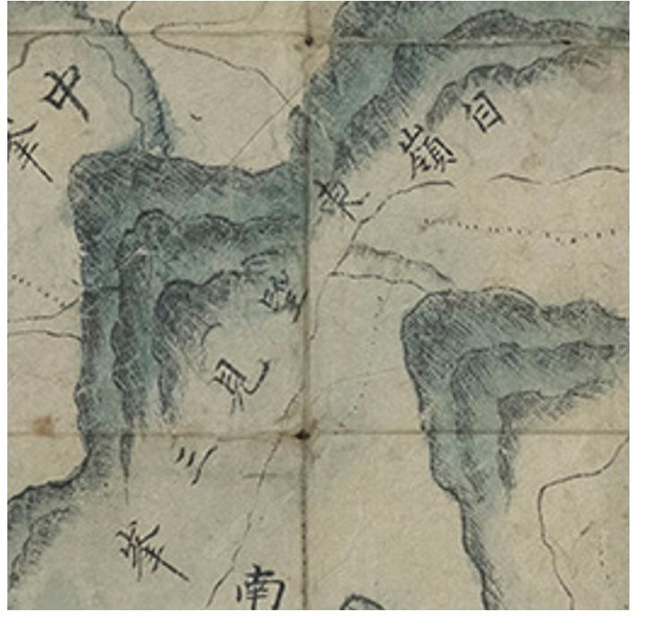 [서울=뉴시스]. 간송미술문화재단 소장 '울릉도도' 중 "自嶺東望見三峯" (사진=동북아역사재단 제공) 2026.09.23. photo@newsis.com *재판매 및 DB 금지