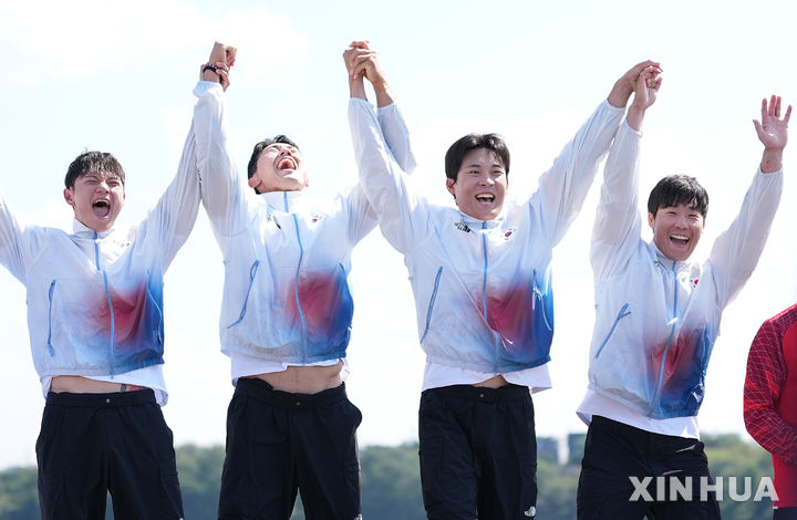 [나고야(일본)=AP/뉴시스]한국 카누 스트린트 대표팀. 2026.0924.