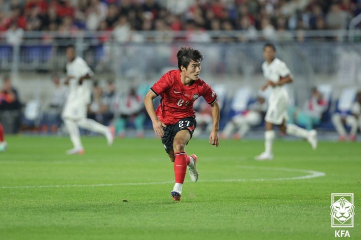 [서울=뉴시스] 한국 남자 축구 대표팀의 김민수. (사진=대한축구협회 제공) 2026.09.24. photo@newsis.com *재판매 및 DB 금지