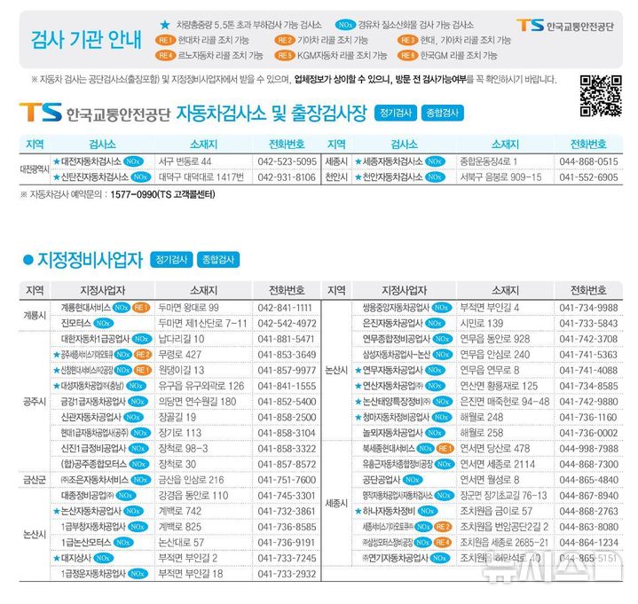 자동차검사·리콜 조치 한 번에…TS, 검사소 정보 일괄 안내