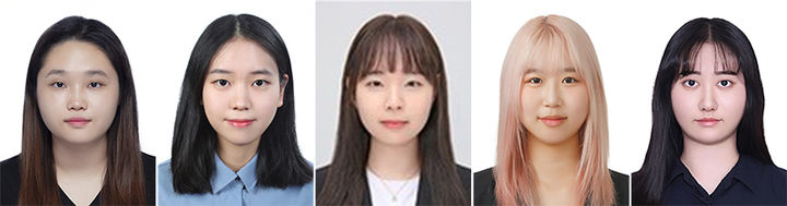 [서울=뉴시스] (왼쪽부터) 김소연·심혜연 성신여대 미래융합기술공학과 박사과정생, 지승하·정예림 융합보안공학과 석사과정생, 박지우 화학과 석사과정생. (사진=성신여대 제공) 2026.09.29. photo@newsis.com *재판매 및 DB 금지