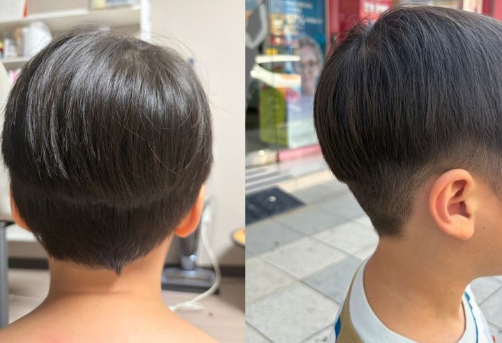 [서울=뉴시스] 한 미용실에서 아이의 머리를 두 차례나 다시 다듬었지만 머리는 끝내 엉망이었다며 사진을 공개했다. (사진=SNS 캡처) *재판매 및 DB 금지