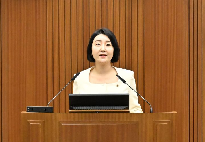 [세종=뉴시스] 송승화 기자 = 5분 발언하는 곽효정 세종시의원. (사진=세종시의회). 2026.09.29. photo@newsis.com *재판매 및 DB 금지