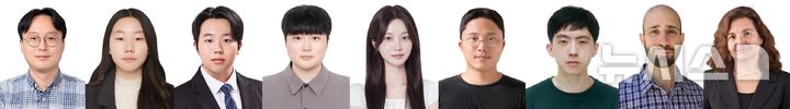 [전남광주=뉴시스] GIST-MIT, 국제 공동연구팀 단체사진. (왼쪽부터) GIST AI학과 김승준 교수, 엄주원 박사과정생, 강성준 박사과정생, 시카고대학교 컴퓨터과학과 김보천 박사과정생, GIST AI학과 강유민 박사과정생, 김광빈 박사과정생, GIST 인공지능연구소 신세무 연구원, MIT 컴퓨터과학·인공지능 연구소(CSAIL) 조셉 델프레토 박사, 다니엘라 러스 교수. (사진=GIST 제공) photo@newsis.com *재판매 및 DB 금지