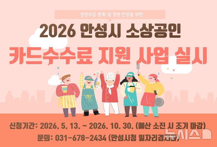 [안성=뉴시스] 안성시 소상공인 카드수수료 지원 신청 접수 안내 포스터 (사진=안성시 제공) 2206.09.30.photo@newsis.com 