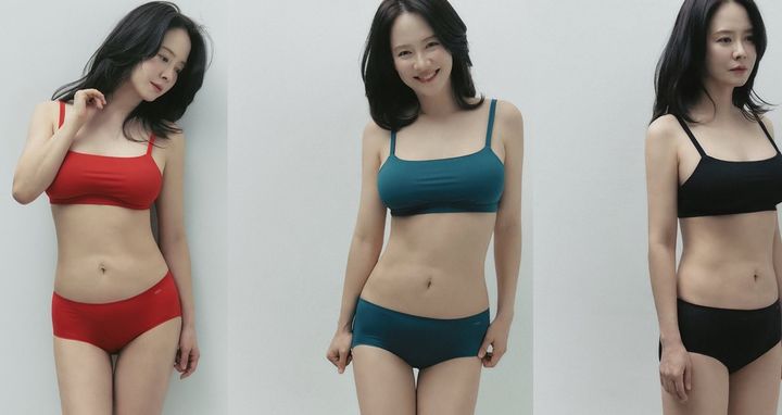 [서울=뉴시스]송지효가 직접 모델로 참여한 속옷 브랜드 신제품 화보에서 건강한 몸매를 드러냈다. (사진=인스타그램 '니나쏭' 캡처) 2026.09.30