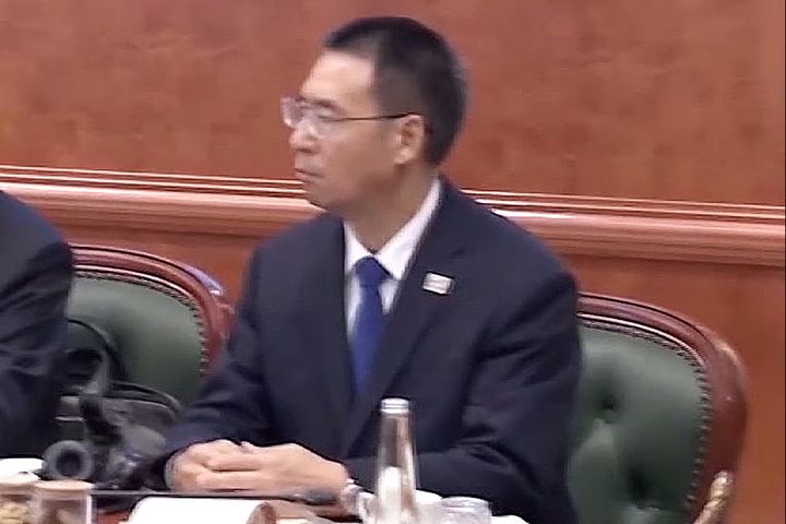 [서울=뉴시스]지난달 12일 인도 뉴델리에서 열린 시진핑 중국 국가주석과 나렌드라 모디 인도 총리의 회담 중 저우훙쉬 중국 중앙경위국장의 모습이 포착됐다. 그가 중앙경위국장인 것이 지난달 백악관 만찬에서 처음 확인됐다. (출처=CCTV) 2026.10.1. *재판매 및 DB 금지