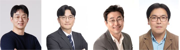 과학기술정보통신부는 포항공대 이대수·이길호·최시영 교수와 숭실대 박세영 교수 공동연구팀이 원자층의 조성 배열을 정밀하게 설계하는 '선택적 원자 기울기' 원리를 규명했다고 2일 밝혔다. 사진은 왼쪽부터 이대수·이길호·최시영 포항공대 교수와 박세영 숭실대 교수. (사진=과학기술정보통신부 제공) *재판매 및 DB 금지
