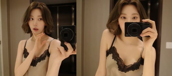 [서울=뉴시스]사쿠라가 새틴 드레스 스타일링으로 반듯한 어깨 라인과 슬림한 실루엣을 선보였다. (사진=사쿠라 인스타그램 캡처) 2026.10.01
