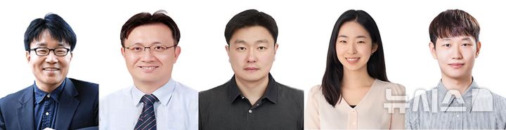 [전남광주=뉴시스] GIST-서울대-서울대병원, 공동연구팀 단체사진. (왼쪽부터) GIST 의생명공학과 박한수 교수((주)지놈앤컴퍼니 대표이사), 서울대학교병원 박진호 교수 (서울의대), 서울대학교 원성호 교수, 서울대학교 김남은 박사 (현 전북대), GIST 의생명공학과 조범기 박사과정생. (사진=GIST 제공) photo@newsis.com *재판매 및 DB 금지