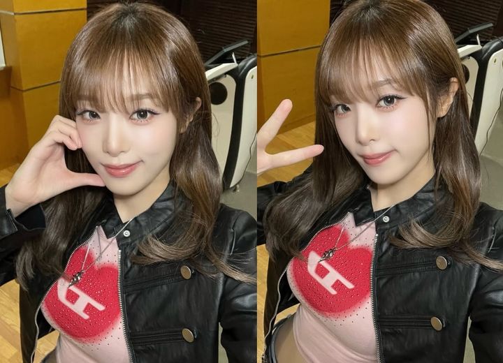[서울=뉴시스] 가수 최예나가 대학에 방문해 발랄한 매력을 드러냈다. (사진=최예나 인스타그램 캡처)