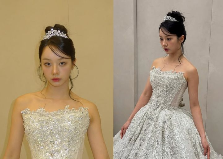 [서울=뉴시스] 그룹 걸스데이 혜리가 드레스를 입고 우아한 매력을 선보였다. (사진=혜리 인스타그램 캡처)