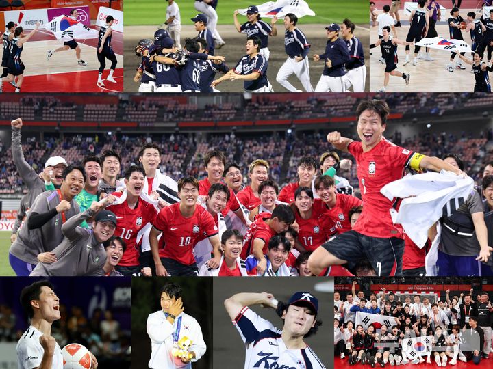 [나고야(일본)=뉴시스] 이영환·김금보·황준선 기자 = 2026 아이치·나고야 아시안게임 폐막일인 4일 구기 종목들의 영광의 순간을 되돌아 봤다. 남자 축구는 4연속 아시안게임 정상의 자리를 유지했고, 여자 핸드볼 대표팀은 8년 만에 아시아 정상의 자리를 되찾았다. 경기력 논란이 있던 야구 대표팀은 결승전에서 일본을 3-1로 꺾고 금메달을 목에 걸었다. 농구 대표팀은 일본을 누르고 12년 만의 남녀 동반 우승 쾌거를 거뒀다. 올해 미국프로골프(PGA) 투어를 종횡무진한 김주형도 태극마크를 달고 아시아 정상의 올랐다. 축구와 족구 선수로 활동하다 대기업 생산직으로 일하던 이준석은 '신생 종목' 테크볼의 초대 챔피언에 올랐다. 2026.10.04. hwang@newsis.com