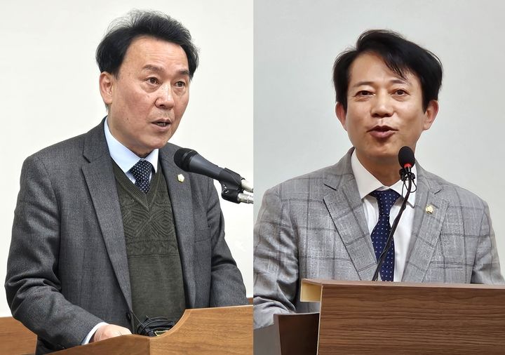 김성택 전 충북 청주시의원과 이강일(청주상당) 국회의원. (사진=뉴시스DB) *재판매 및 DB 금지