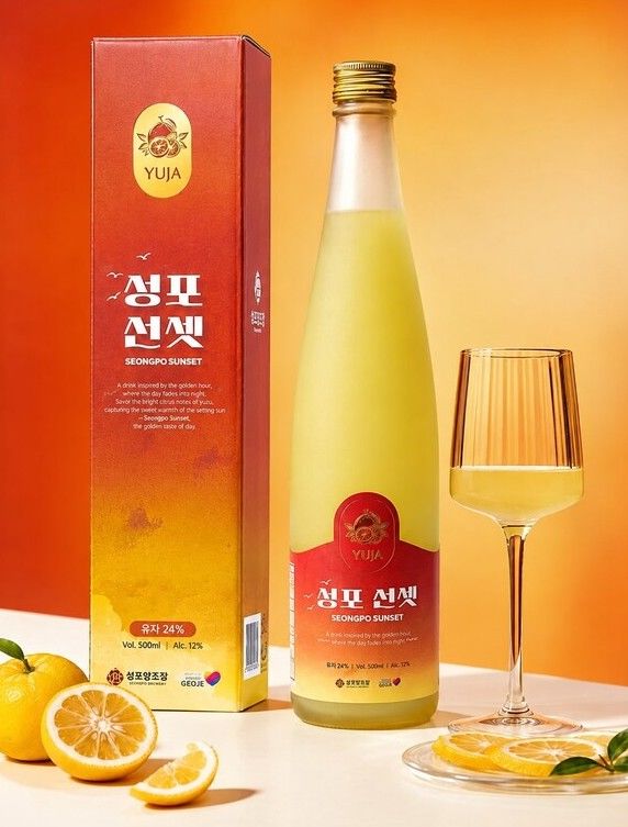 [거제=뉴시스] 신정철 기자= 경남 거제시는 사등면 소재 성포양조장의 ‘성포선셋 유자’가 '2026년 경남 술도가 전통 으뜸주 선발대회'에서 최고으뜸주로 선정됐다고 6일 밝혔다.사진은 경남 최고으뜸주로 선정돤 ‘성포선셋 유자’.(사진=거제시 제공).2026.10.06. photo@newsis.com *재판매 및 DB 금지