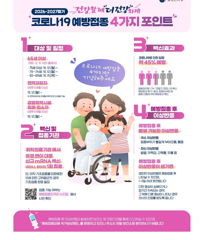 [부산=뉴시스] 부산시의 코로나19 무료 예방접종 안내 포스터(사진=부산시 제공) 2026.10.07. photo@newsis.com *재판매 및 DB 금지