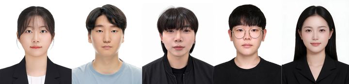[구미=뉴시스] 좌측부터 석사 김민정·남우진·임종화·임재한·김채영씨. (사진=금오공대 제공) 2026.10.08 photo@newsis.com· *재판매 및 DB 금지