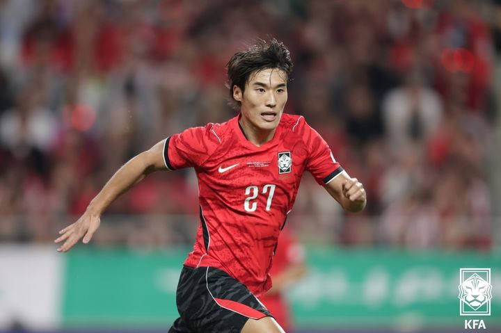 [서울=뉴시스]축구대표팀 신성 김민수. (사진=대한축구협회 제공)