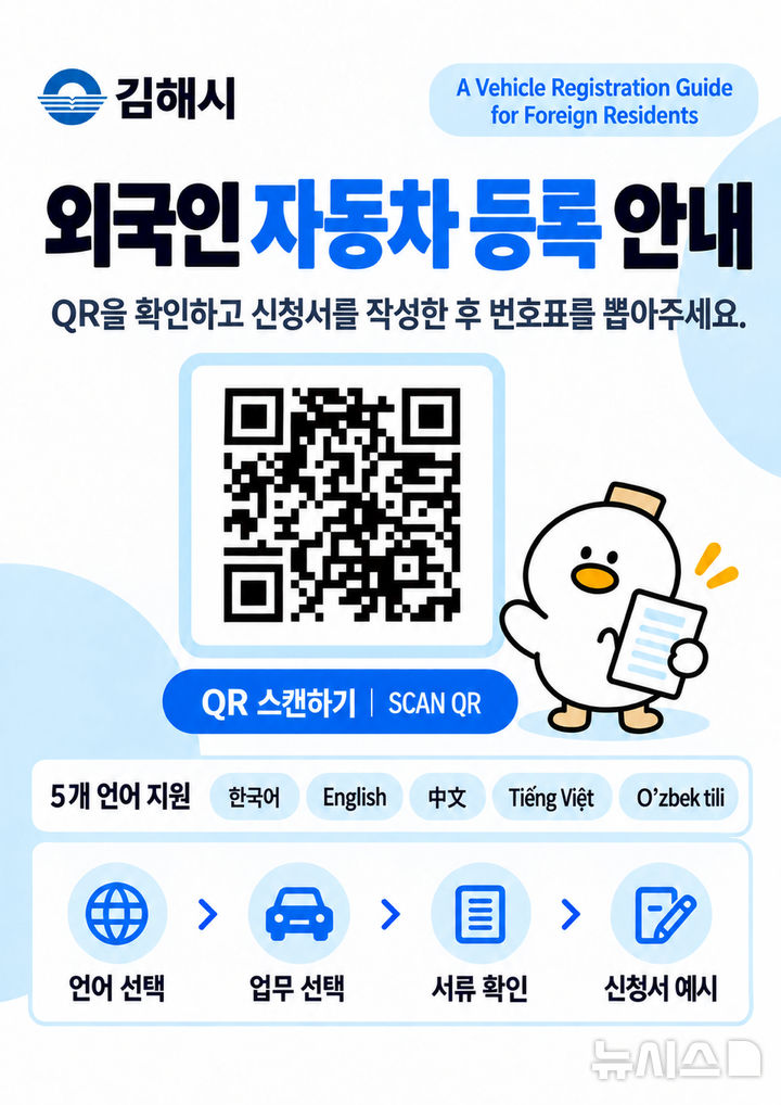 [김해=뉴시스]AI 외국인 자동차 등록 QR 안내서비스 구축. (사진=김해시 제공). 2026.10.12.photo@newsis.com 