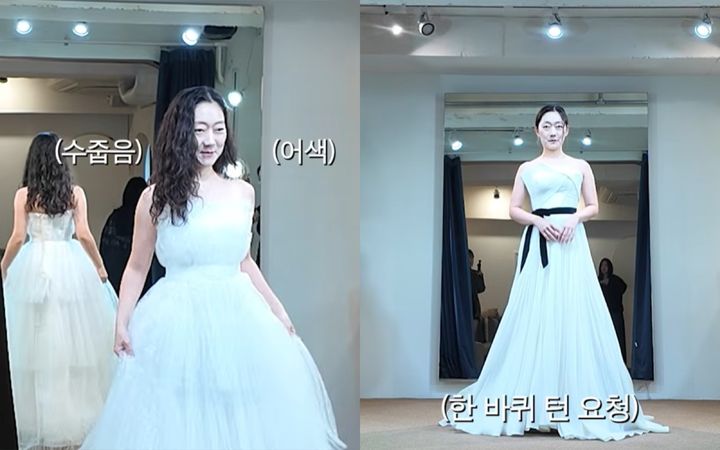 [서울=뉴시스] 배우 박경혜가 5일 만에 2㎏을 감량했다고 밝힌 가운데, 순백의 드레스를 입고 늘씬한 실루엣과 우아한 자태를 뽐냈다. (사진=유튜브 채널 '경혜볼래' 캡처)