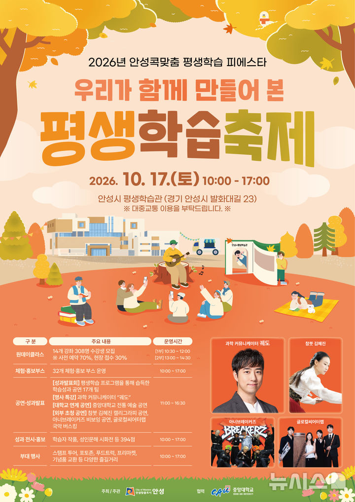 [안성=뉴시스] 안성시, 2026 안성콕맞춤 평생학습 피에스타 포스터 (사진=안성시 제공) 2026.10.12.photo@newsis.com 