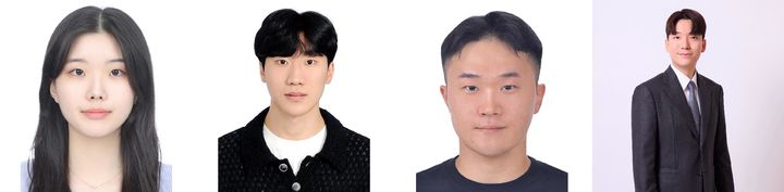[서울=뉴시스] (왼쪽부터) 숭실대 자연어처리 연구실 이시현·추교준·조성현 학부연구생, 박찬준 소프트웨어학부 교수. (사진=숭실대 제공) 2026.10.12. photo@newsis.com *재판매 및 DB 금지