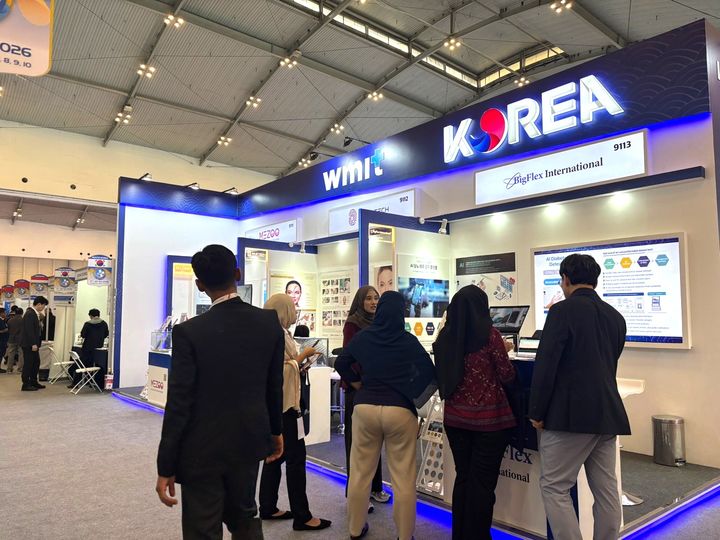 [원주=뉴시스] 인도네시아 의료기기전시회 'Hospital Expo 2026'에 조성된 원주의료기기산업진흥원 공동관 모습. (사진=원주의료기기산업진흥원 제공) 2026.10.12. photo@newsis.com *재판매 및 DB 금지