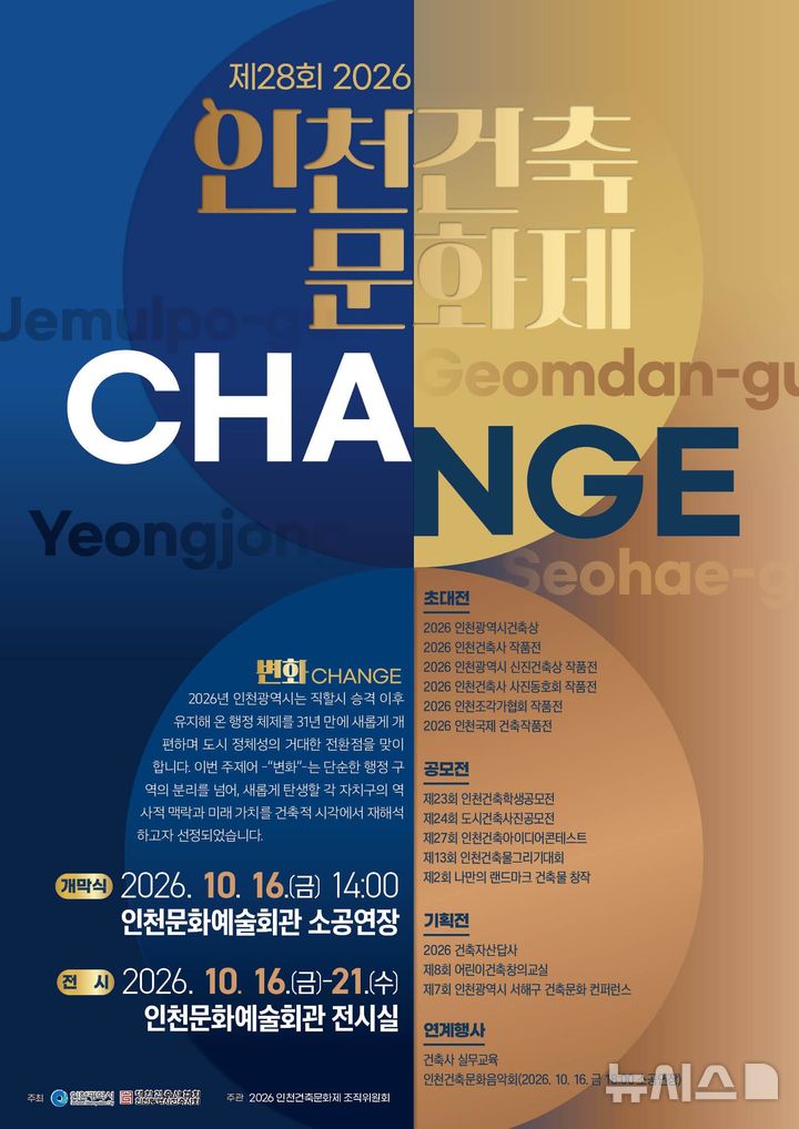 인천건축문화제 16일 개막…변화 주제로 전시·행사 풍성