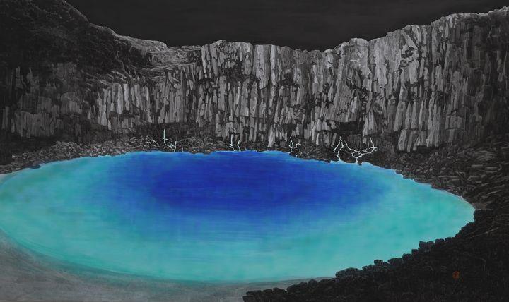 박성배 MOVE(천제연) 2026 장지에 수묵채색 94.5x158cm *재판매 및 DB 금지