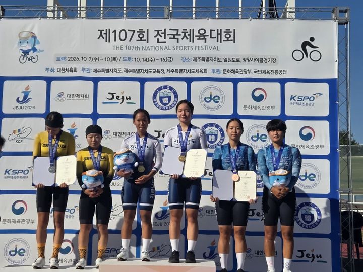 [전남광주=뉴시스] 16일부터 22일까지 제주 일원에서 열리는 제107회 전국체육대회 사전 경기에서 금메달을 획득한 전남체고 학생들. (사진 = 전남광주통합교육청 제공). 2026.10.13. photo@newsis.com *재판매 및 DB 금지