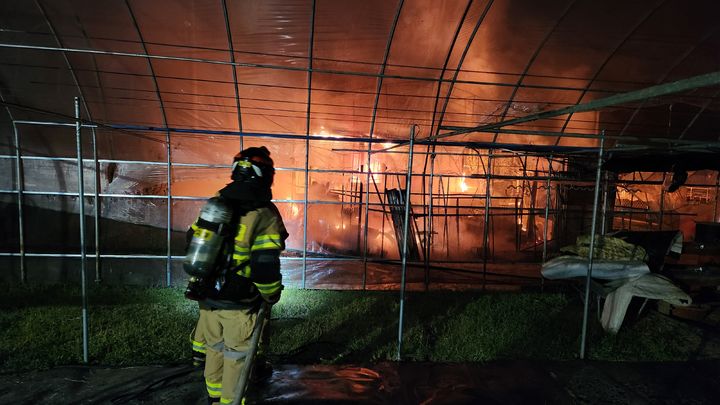 [성주=뉴시스] 농막 화재. (사진=경북소방본부 제공) 2026.10.14 photo@newsis.com *재판매 및 DB 금지