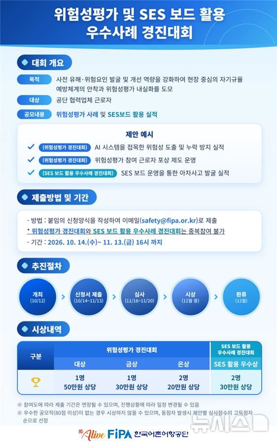 [서울=뉴시스] 위험성평가 및 SES 보드 활용 우수사례 경진대회 포스터 .
