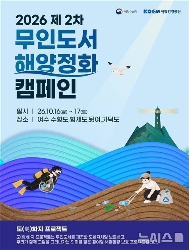 [서울=뉴시스] 무인도서 해양정화 캠페인 포스터.