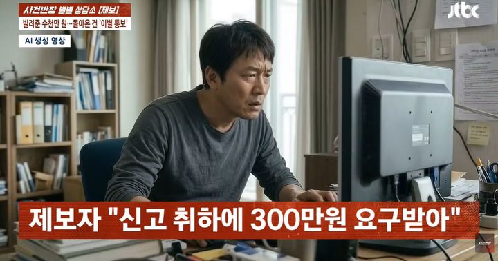 [서울=뉴시스] 최근 '사건반장'은 연인에게 돈을 빌려주고 파국을 맞은 한 남성의 사연을 조명했다. (사진 : JTBC 유튜브 채널 캡처) *재판매 및 DB 금지