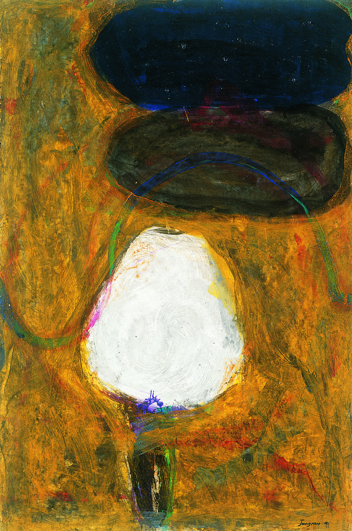 노정란, Blue Peach #27, mixed media on Korean paper, 94 x 64cm, 1991 *재판매 및 DB 금지
