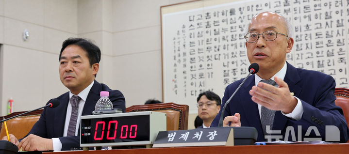 국정감사 의원 질의 답변하는 조원철 법제처장