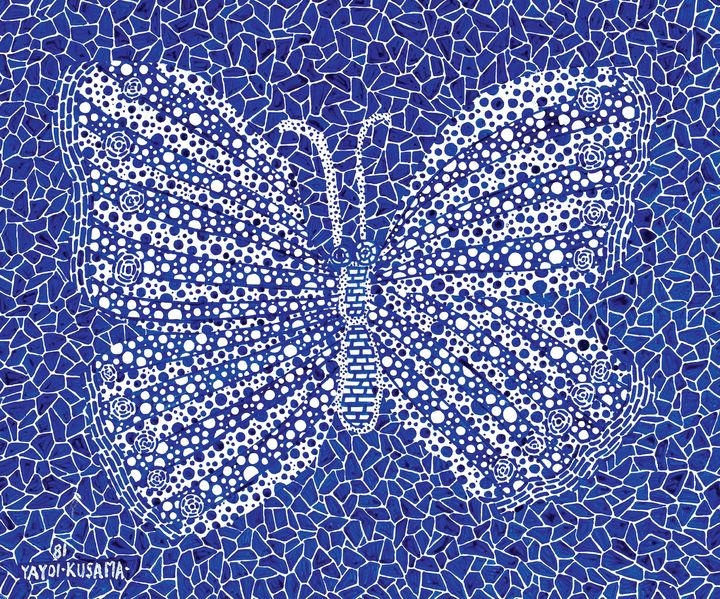 추정가 6억5000만~14억원에 나온 야요이 쿠사마 Butterfly Acrylic on Canvas 38×45.5cm 1981. 케이옥션 제공 *재판매 및 DB 금지