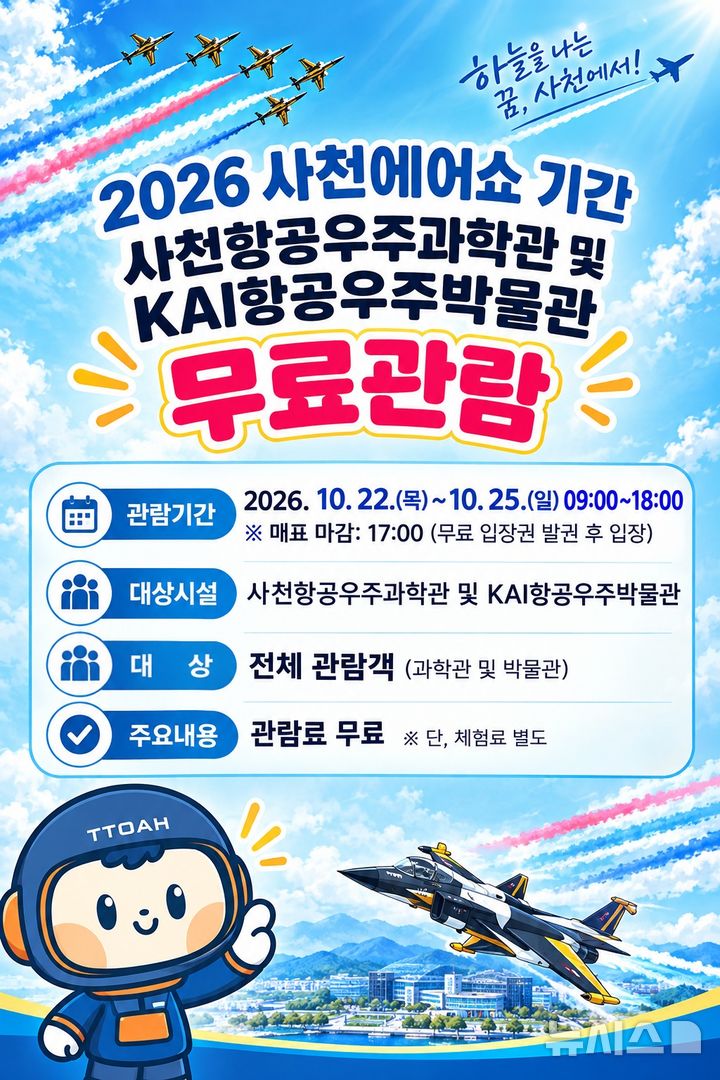 22~25일 '사천에어쇼'…항공우주과학관·KAI박물관 무료