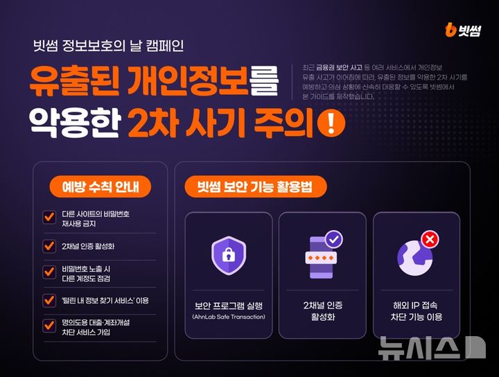 빗썸, 개인정보 2차 피해 예방 캠페인 진행 