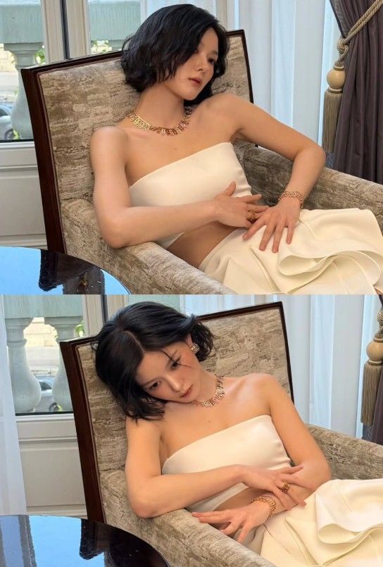 [서울=뉴시스] 배우 김유정이 어깨와 등이 드러나는 흰색 드레스로 매끈한 어깨선과 쇄골을 드러내며 성숙한 매력을 뽐냈다. (사진=김유정 인스타그램 캡처)