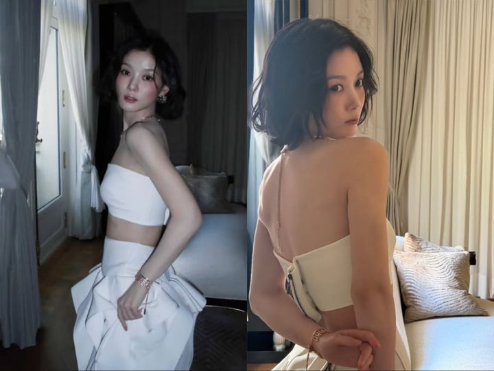 [서울=뉴시스] 배우 김유정이 어깨와 등이 드러나는 흰색 드레스로 매끈한 어깨선과 쇄골을 드러내며 성숙한 매력을 뽐냈다. (사진=김유정 인스타그램 캡처)