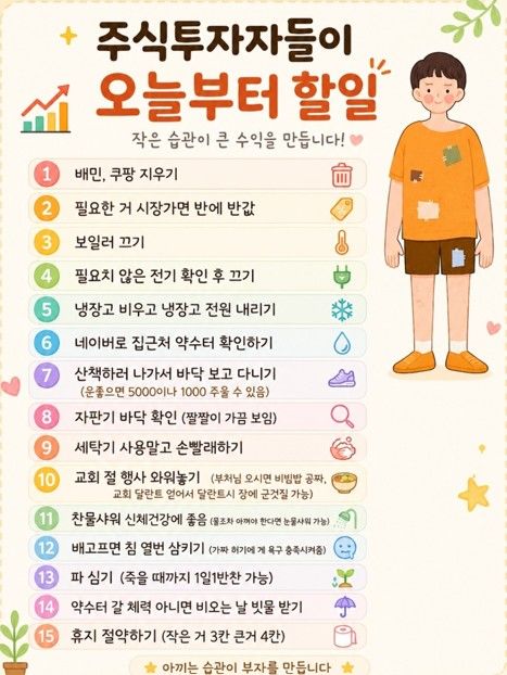 [세종=뉴시스] 사진은 주식 투자자들 사이에서 공유되고 있는 하락장에서 '주식 투자자들이 오늘부터 해야할 일' 이미지. (사진=독자 제공) 2026.10.17. photo@newsis.com *재판매 및 DB 금지
