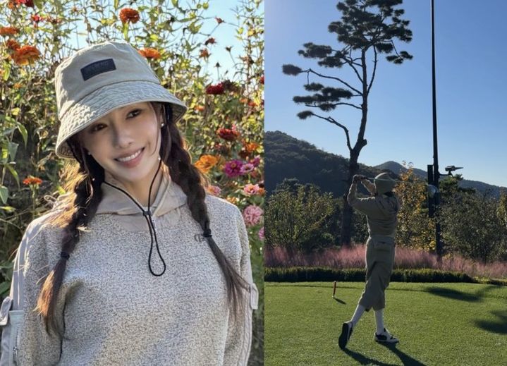 [서울=뉴시스] 가수 효민이 골프장에서 여유로운 시간을 보내는 모습을 공개했다. (사진 출처=효민 인스타그램 캡처)