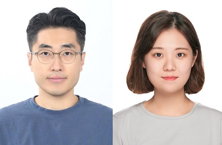 [울산=뉴시스] 강석주 교수(좌측)와 주정미 연구원 (사진=UNIST 제공) photo@newsis.com *재판매 및 DB 금지