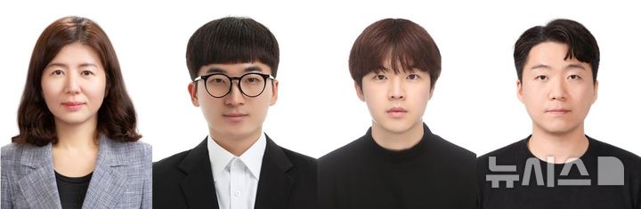 [전남광주=뉴시스] (왼쪽부터) GIST AI학과 이현주 교수, 이지상 석박사통합과정생, 염태림 석박사통합과정생, 원광대학교 전자공학과 김준우 교수. (사진=GIST 제공) photo@newsis.com *재판매 및 DB 금지