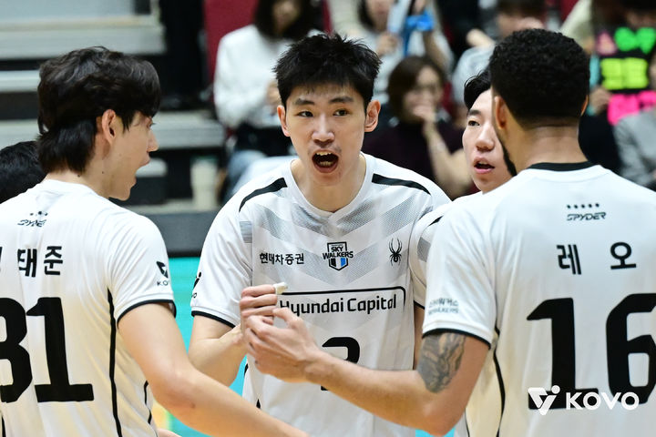 [서울=뉴시스]프로배구 현대캐피탈 장추안. (사진=KOVO 제공)